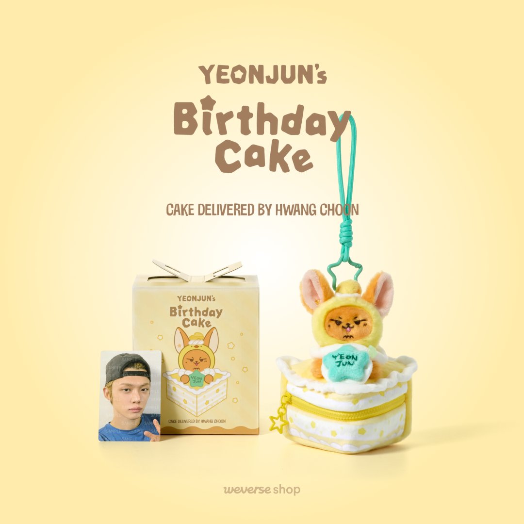weverseshop's tweet photo. HAPPY #YEONJUN DAY Cake Delivered by HWANG CHOON 공식 상품 예약 판매 시작🎂
#연준 의 생일을 함께 축하해 주세요! 🎉

📅 예약 판매 기간 : 8월 28일(금) 11 AM ~ 재고 소진 시 (KST)
👉 #WeverseShop : https://t.co/Nv7V0ffhXQ

#TOMORROW_X_TOGETHER (@TXT_bighit) https://t.co/zEYHgycukR