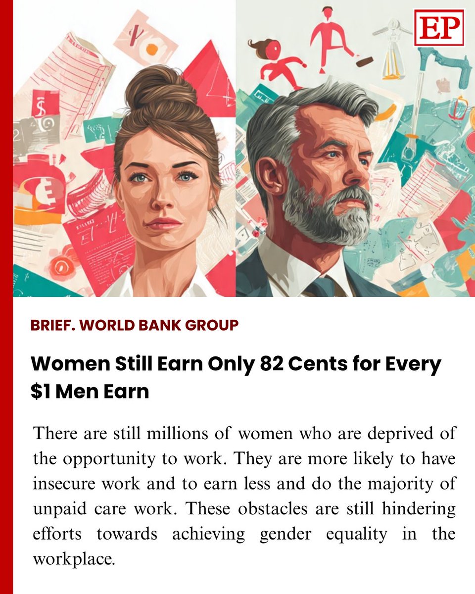 ECONOMICS_EP's tweet photo. Women still esrn only 82 cents for every $1 men earn
#inequality #inequalpay #womenempowerment #income #Brief https://t.co/oKqNB1eNlJ