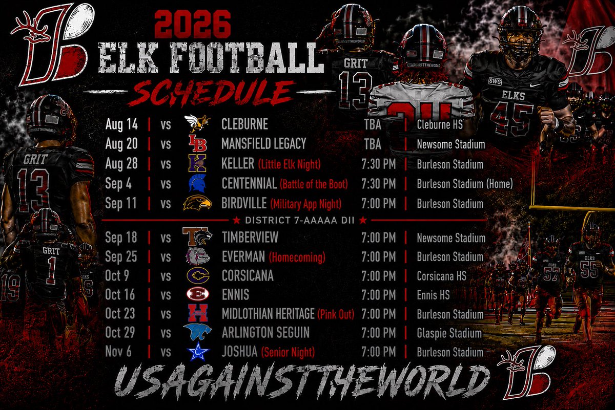 BHS_FBrecruits's tweet photo. ‼️2026 🅱️urleson HS Football Schedule‼️ https://t.co/hAWXHRTeE3