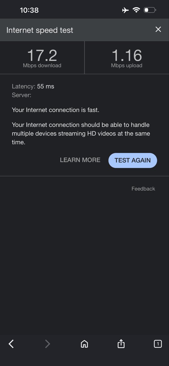 ThinkinOps's tweet photo. @tekmaven @Starlink May not be entirely true all the time . This is the speed today at @Delta WiFi . https://t.co/tfzMv3diMt
