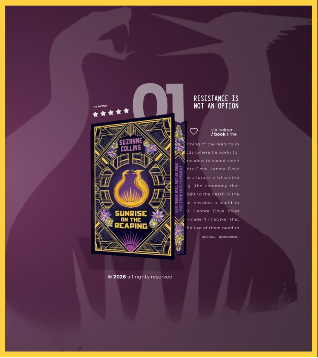 cinervage's tweet photo. ⣄ [𝙲inervage’s 𝗝𝗼𝘂𝗿𝗻𝗮𝗹.  📕
© #TheHungerGamesRP  ▸   𝖠 𝗙𝗶𝗿𝘀𝘁 𝖫𝗈𝗈𝗄. 

Stepping into the world of Sunrise on the Reaping and letting myself get lost in the story, one page at a time. https://t.co/Gkbb2jZhRv