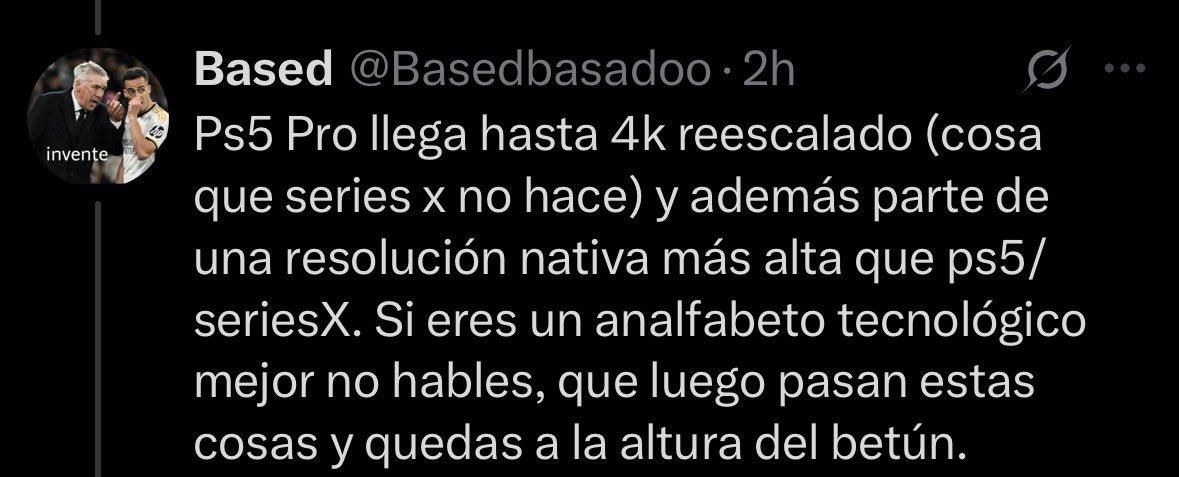 NERHONx's tweet photo. @Basedbasadoo @Alejandromp66 Mejor te paso tu captura 🤭 . Creo que alguien es incapaz de ver cómo está atrapado en no saber explicarse desde inicio y solo vomita .  Bien por @Alejandromp66 que penita tener una ps5 actual 2026 🤭 gracias recordármelo . https://t.co/49WwkaNOn6