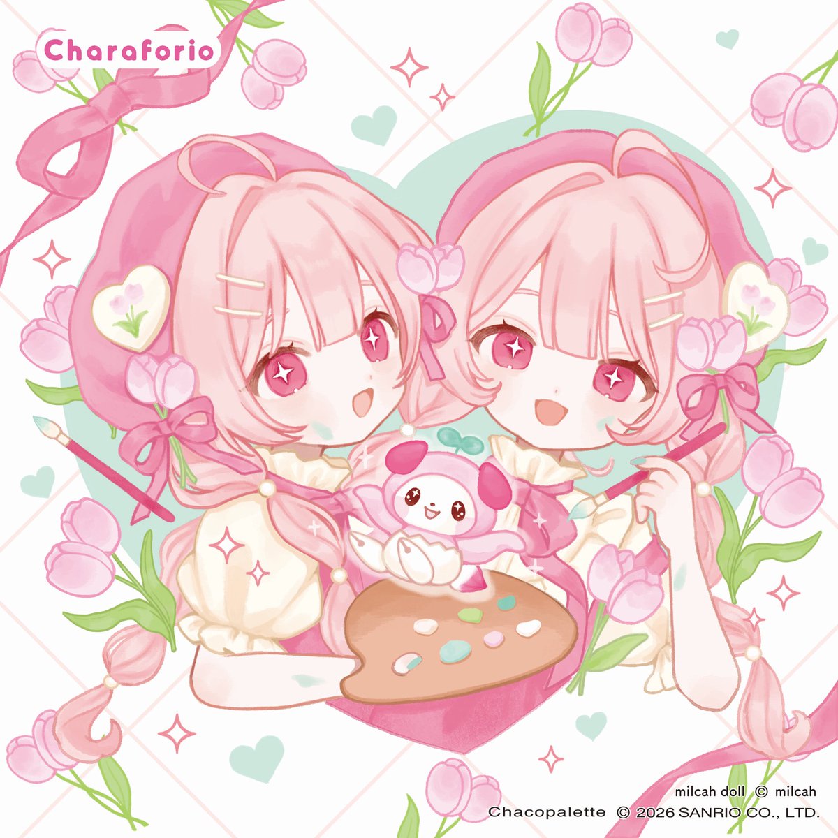 milcah_doll's tweet photo. 【お知らせ📢】

株式会社サンリオさまが運営する
Charaforioのガイドキャラクター、

「Chacopalette」とのコラボイラストを描かせていただきました🌷🎨

チャコちゃんかわいい😍 https://t.co/d5hRjSbuNR
