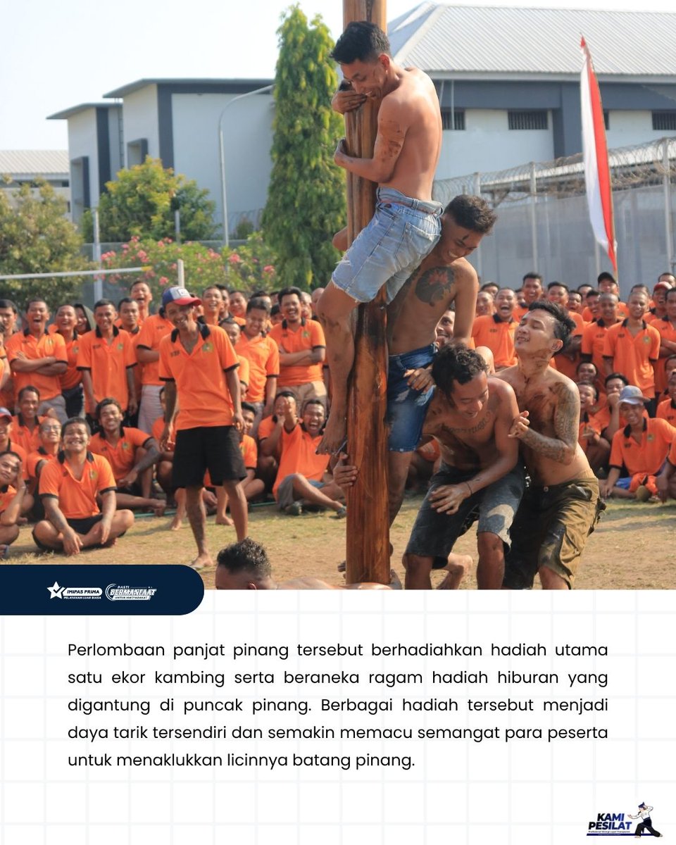 PemudaIia's tweet photo. Puncak HUT Ke-81 RI, Lapas Pemuda Madiun Gelar Lomba Panjat Pinang Berhadiah Satu Ekor Kambing

Simak Infografis diatas Ya..

Kami PESILAT (ProfEsional SInergi LoyAl Transparan)

#ImipasSetahunBergerakBerdampak #SetahunBerdampak #Kemenimipas #ImipasPrima #Ditjenpas https://t.co/TA46UQQQ8g