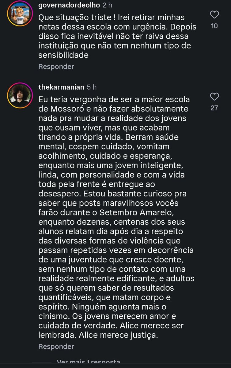 luisvvdf's tweet photo. Essa porra é uma vergonha. O colégio diocesano simplesmente ESCOLHEU se omitir, não publicou sequer uma nota em homenagem à Alice. Assim como escolheram se OMITIR diante dos escândalos envolvendo bullying no colégio, que resultaram na perca dessa jovem

JUSTIÇA POR ALICE. https://t.co/zJs1mRBUQW
