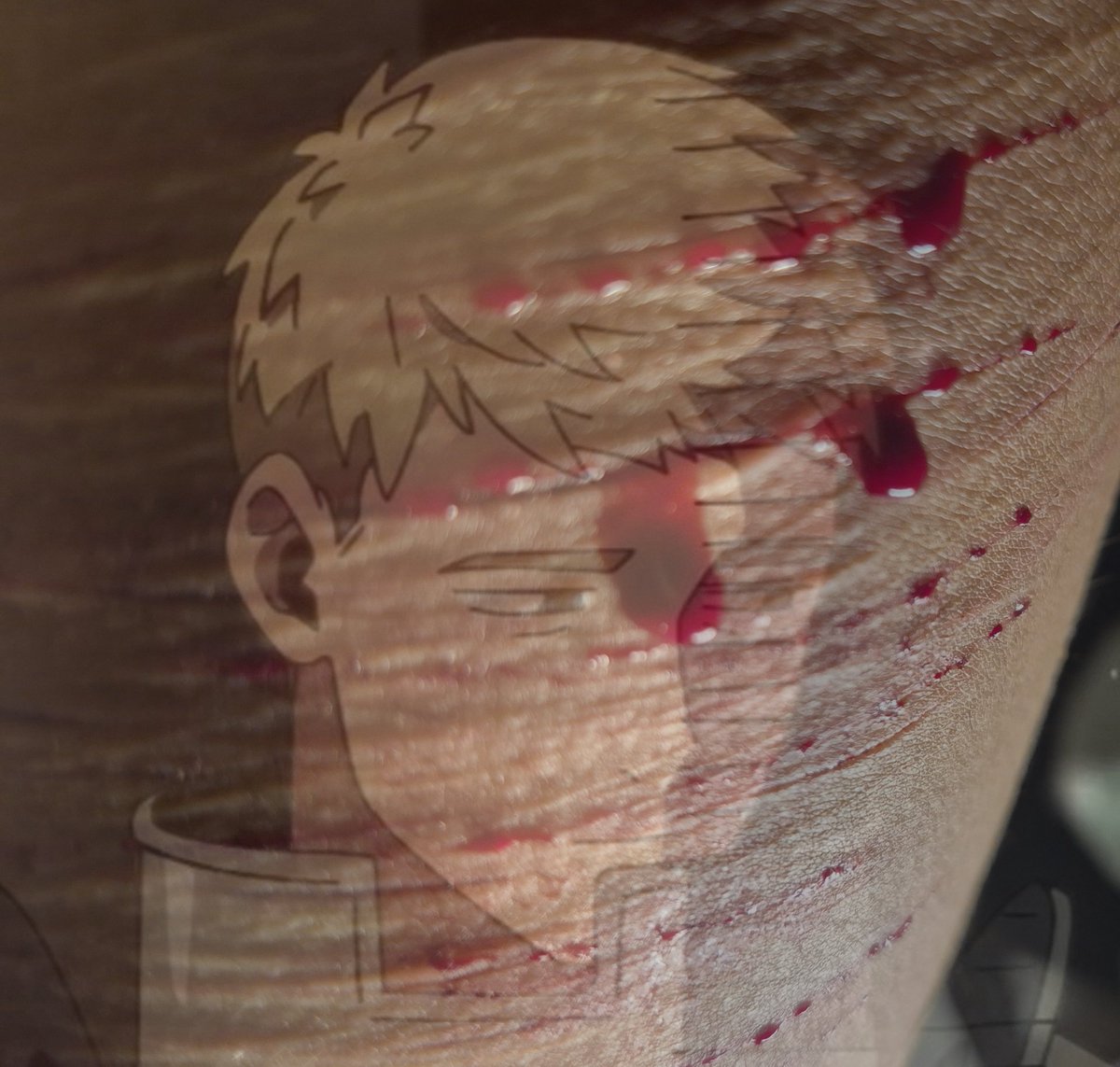 userredacted666's tweet photo. Saw this makeup idea on Pinterest and i had to do it  SFX fake makeup AI. https://t.co/9ZU2vMKsZd
