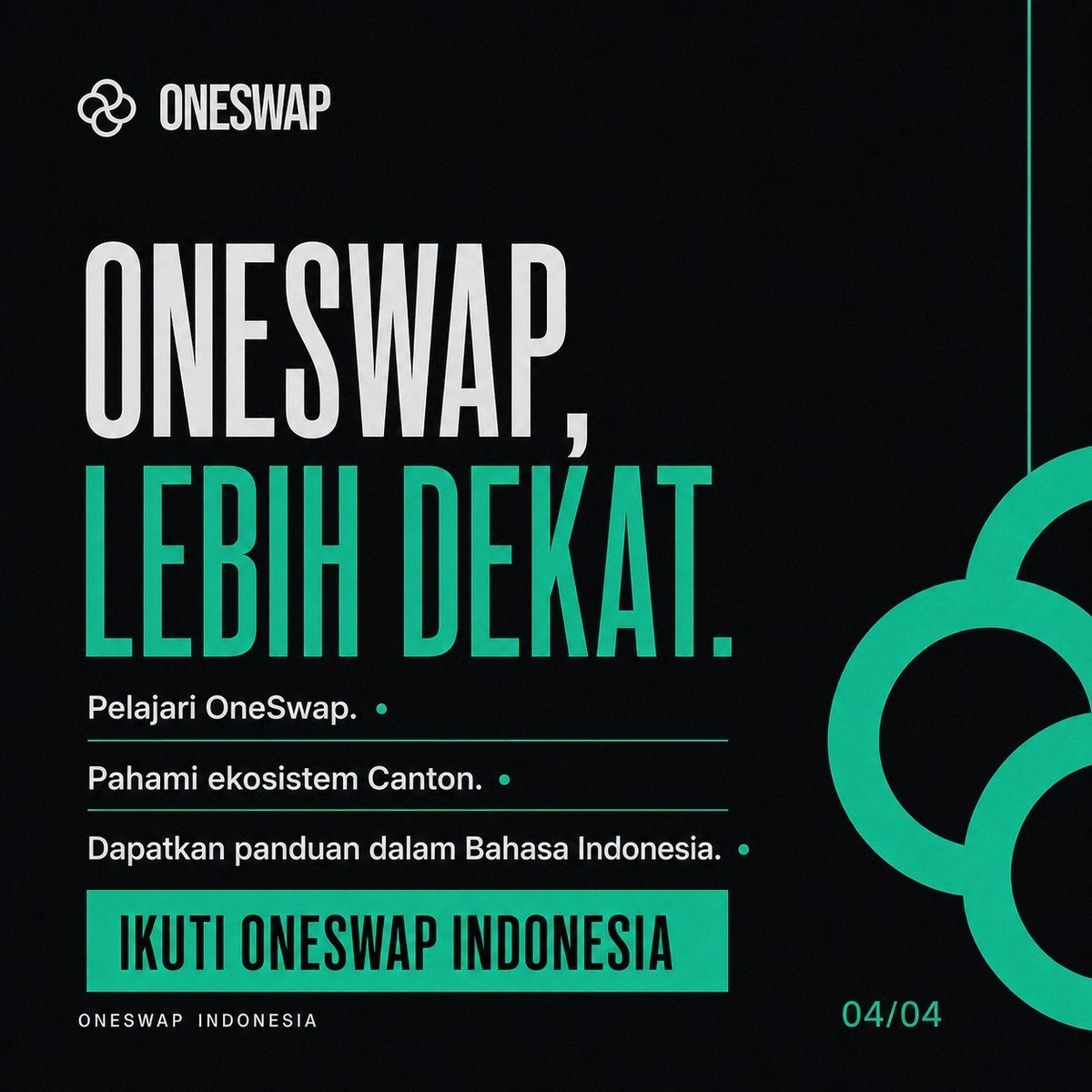 0xMagnetCcd's tweet photo. 🇮🇩 OneSwap Indonesia is here!

Officially approved and supported by @Oneswapcc. This community is built for Indonesian users who want to learn, explore, and grow together in the @CantonNetwork ecosystem

Something exciting is coming soon for OneSwap Indonesia👀

Be part of the journey from day one:

• Learn about OneSwap & Canton
• Get community updates
• Connect with fellow explorers
• Be ready for upcoming opportunities

Follow @OneSwapind and stay tuned.
The next chapter starts here 🚀
