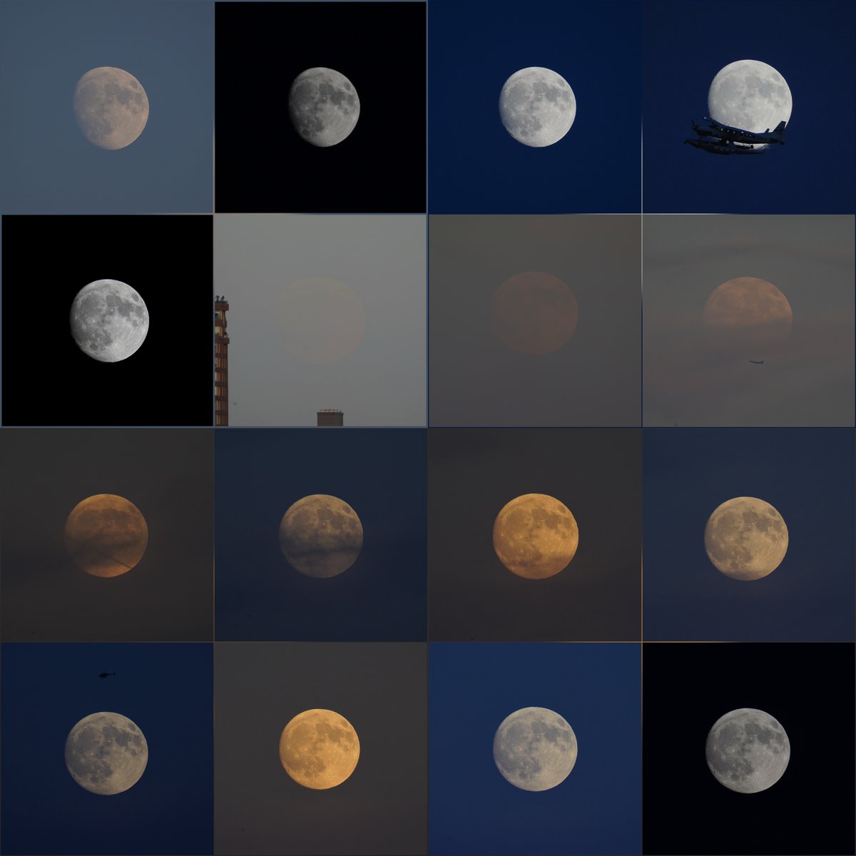 wtz's tweet photo. Photo collage of the #Moon captured today &amp; over past 2 days - before #lunareclipse on Aug 27–28, 2026, weather permitting.

Unfortunately, weather forecast for NYC doesn’t look very promising. Hopefully, we’ll get some breaks in the clouds.
#todaymoon #fullmoon 
#sturgeonmoon https://t.co/JuVSns6kv1