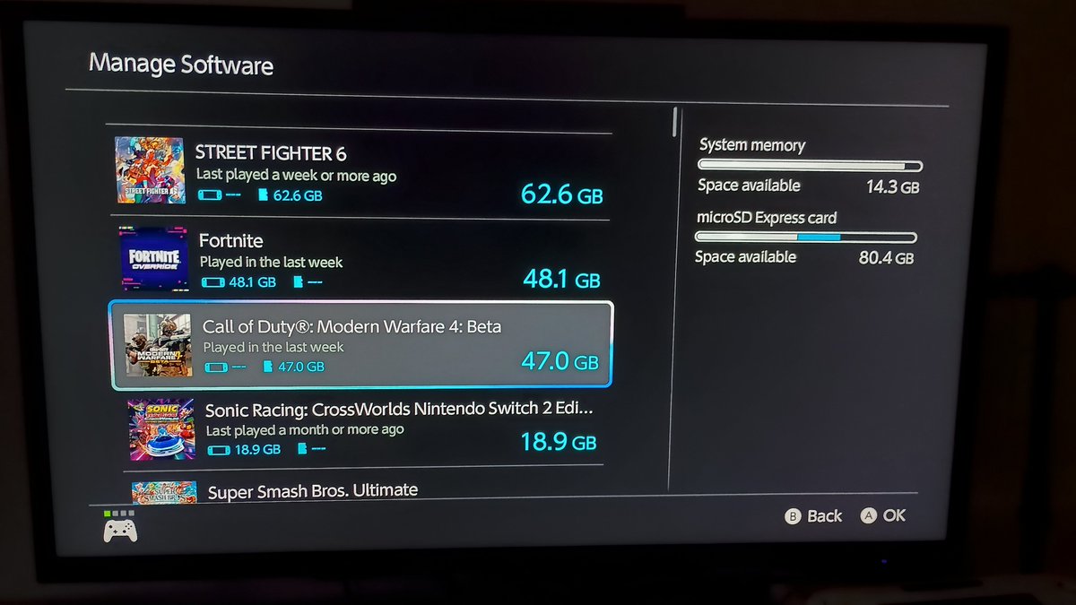 RouterRoidz's tweet photo. @mgs2master2 @Nintendeal Beta is 47 GB https://t.co/us8vmf5dVT