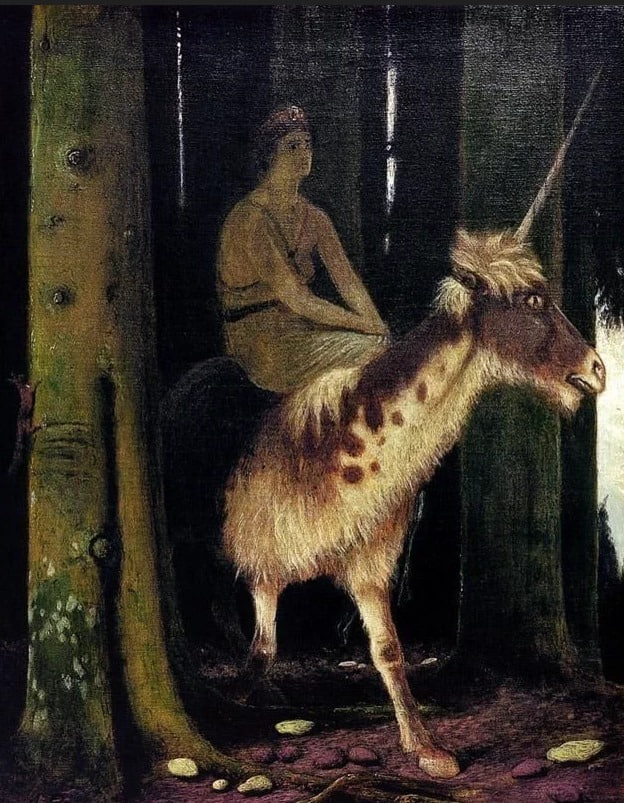 Trad_West_Art's tweet photo. "The Silence of the Forest" (Das Schweigen des Waldes), by Arnold Böcklin, 1896. https://t.co/mxTPSlFdBu