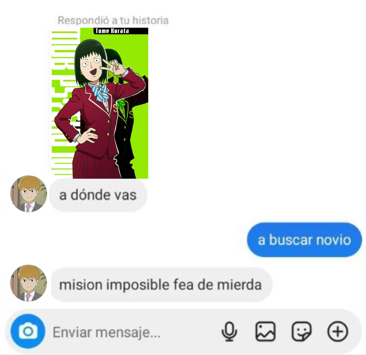Shotamob99's tweet photo. yo creo que reigen esta resentido con Tome por el simple hecho de ser amiga de mob. originalmente iba a poner a Ritsu y Reigen pero no sé 
#mp100 https://t.co/hDlOjzAhzv