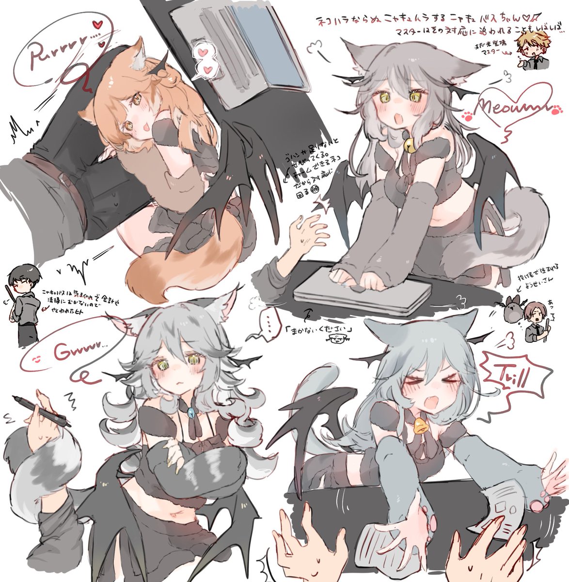nec02k's tweet photo. #一次創作祭り夏の陣2026
🩷🩵💛 サキュ×ネコ 💛🩵🩷
ニャキュバスちゃんズまとめた！
サキュの性質を持ったネコちゃんたち🐾いつも描いている子たちは大学生くらい。 https://t.co/TOfHKJQPQf