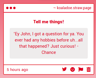 KoalaEDoe's tweet photo. All what? The job? I've been helping around HQ since forever! For hobbies I do like baking and gardening, I have a pretty nice setup in our garden. Jane has a pond so I gotta make sure I dont pick something that could poison her fish or the water! https://t.co/BEHWqnRMNq
