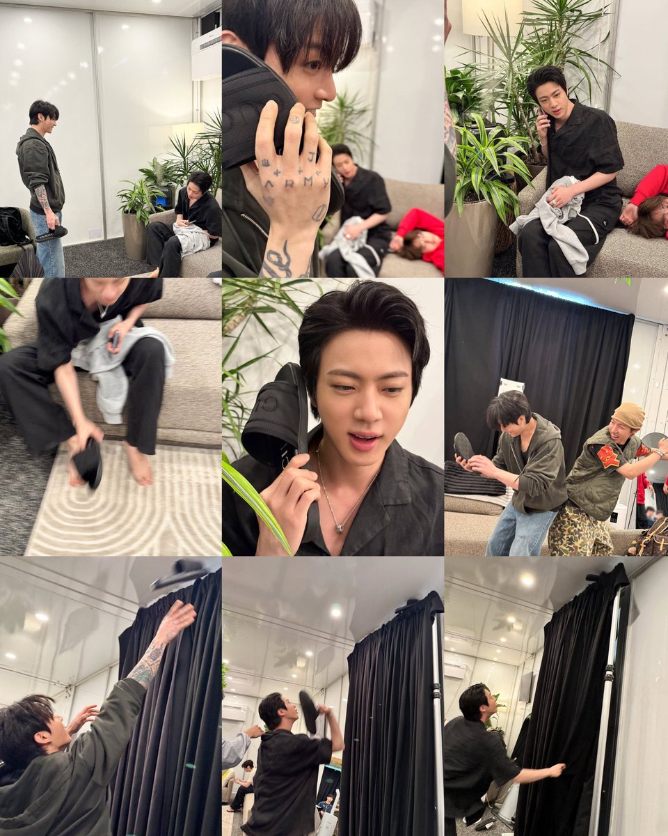 miso613ts's tweet photo. บฮ.อัพเดตไอจี แต่ละมื้อ แต่ละเดย์ของบังทัน 55555 จองกุกเอารองเท้าแตะของพี่จินมาเล่นเป็นโทรศัพท์แล้วก็โยนขึ้นไปไว้ข้างบน แสบมากกก 😂

"โทรผิดแล้วครับ" https://t.co/n9DbVyn9VF