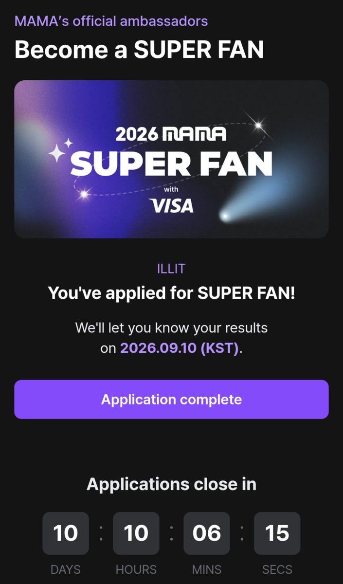 wonheeside's tweet photo. GLLIT, MAMA Super Fan is open now!

We need to apply for this so we can choose ILLIT to be nominated for the MAMA Fans' Choice category.

Download Mnet and apply to be a Super Fan now:
https://t.co/OHzWdnmX50

Let's spread this information, GLLIT! https://t.co/wJCDu01mez