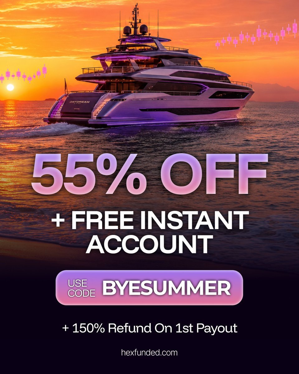 GarzaliH51580's tweet photo. π¨ SUMMER OFFER IS HERE! π₯
@HexFunded
Get 55% OFF + a FREE Instant Account with Hex Funded! π°π
π Use code: BYESUMMER πΈ +150% refund on your 1st payout
Donβt miss this opportunity! π
How to get started
https://t.co/tHfrFtCHyo
#HexFunded #PropFirm #Forex #Trading #FundedTrader #ForexTrading