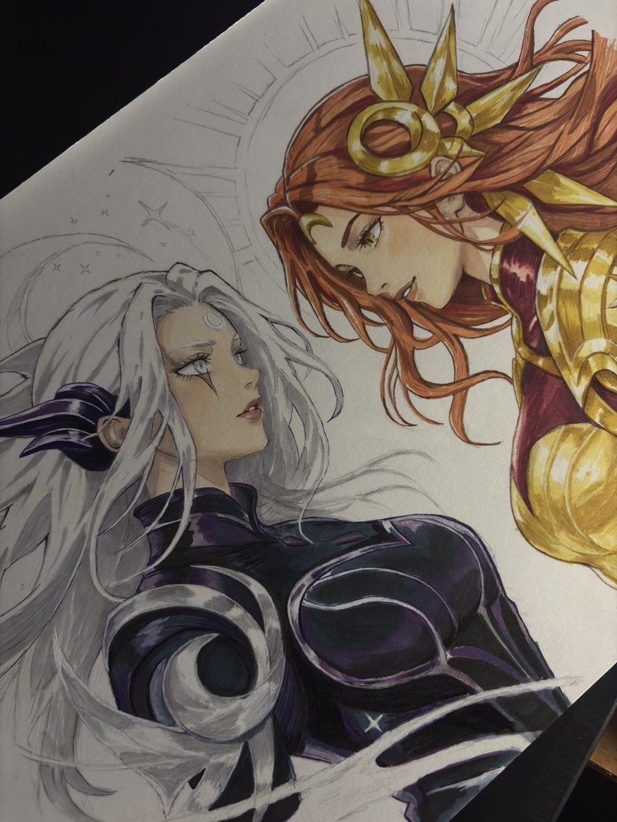 MisoandInk's tweet photo. Diana x Leona progress update
Leona has arrived 🌞

#lolfanart #penandink #leagueoflegends https://t.co/HmsZ5cJRkk