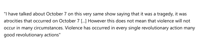 Stormwolf1210's tweet photo. Mehdi, Hasan Piker has cherry-picked a report on October 7th and made it seem like the report denied mass sexual violence. The report said the opposite.

He has also gone on Piers Morgan and likened October 7th to GOOD revolutionary acts. Sure seems like he defends October 7th. https://t.co/dvKLalBuJp