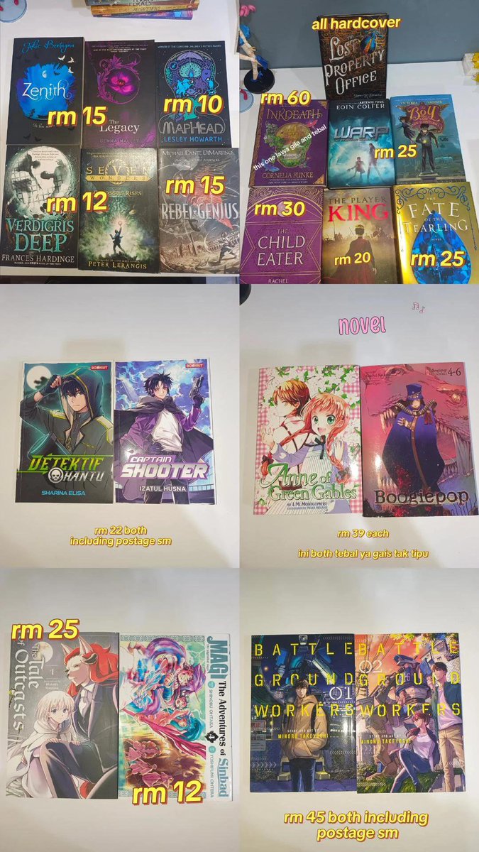 henitusee's tweet photo. WTS (nego acceptable) 

Novel/Manga (eng/malay) 

If not stated including postage

Wm : rm8
Em : rm15

Can dm/comment for more details 🥰

#book #manga #WTS #malaysia #clearance #novel https://t.co/XkfsYXWeBm