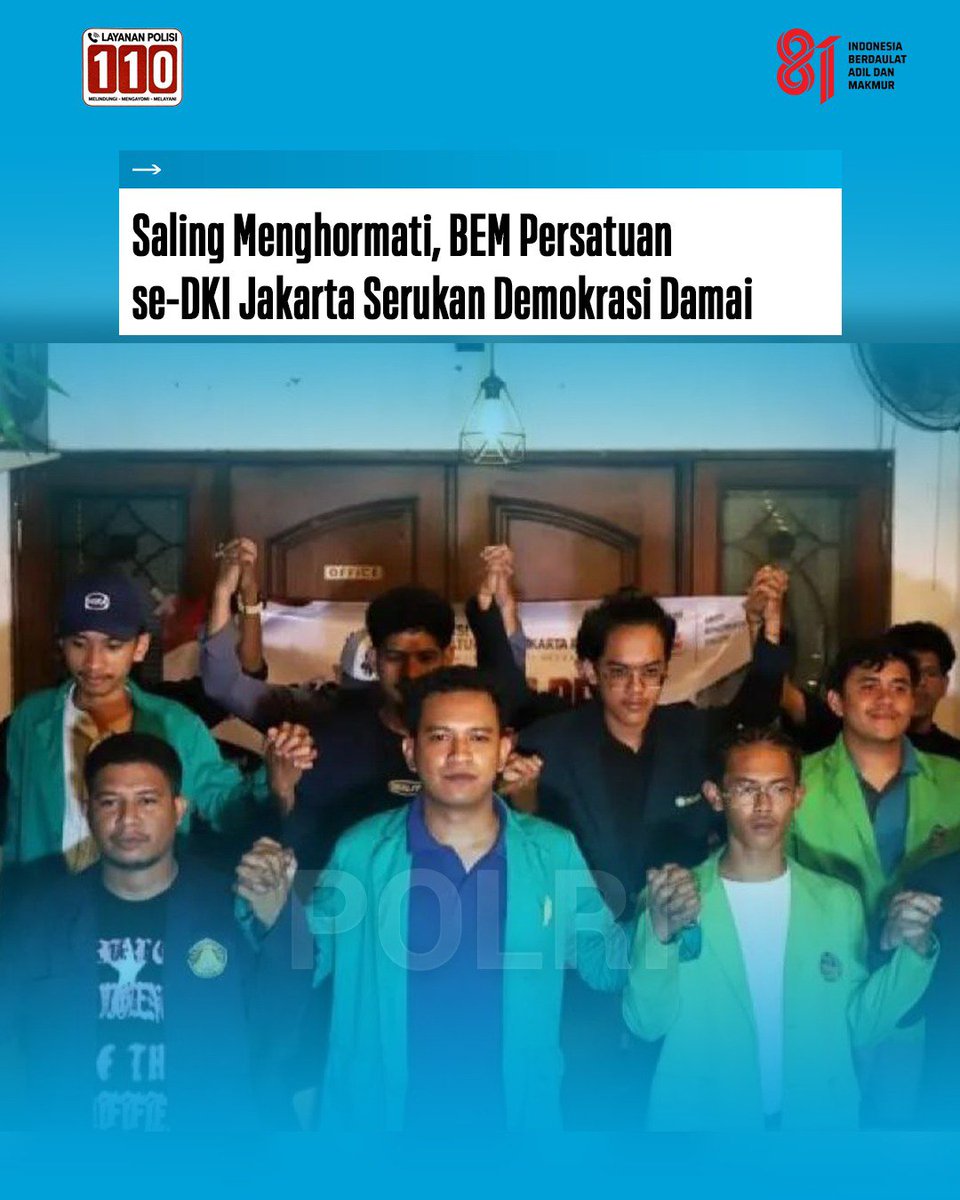sekkdbbms2025's tweet photo. Menjelang rencana aksi Aliansi Masyarakat Pati Bersatu (AMPB) di Jakarta, sejumlah mahasiswa yang tergabung dalam Aliansi BEM Persatuan se-DKI Jakarta mengajak seluruh pihak menjaga ruang demokrasi tetap terbuka, damai, dan bermartabat. https://t.co/XRKafJIz4F