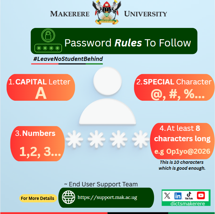 DICTSMakerere's tweet photo. #PasswordSecurity
And with MakACCESS - we have a unified portal that presents you a secure platform with two-factor authentication.

Visit the link: https://t.co/mKi75TQ2GR 
Click log in with SSO and follow the prompts.
📺https://t.co/7tXiNbckxe 
#SecurityStartsWithYou https://t.co/Aognm65m6d