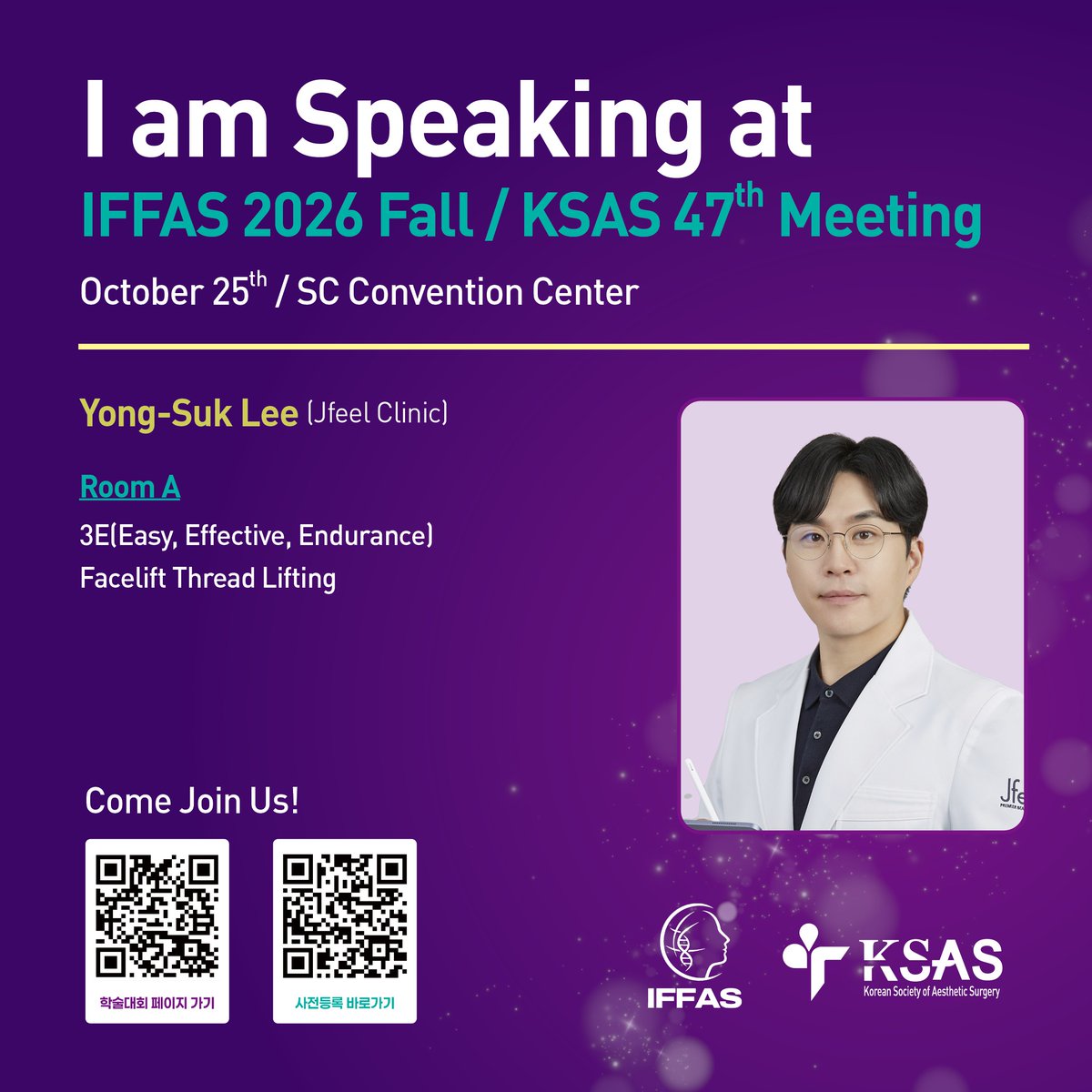 jfeelclinic's tweet photo. Jfeelクリニックのイ・ヨンソク代表院長が
IFFAS 2026 Fall / KSAS 47th Meetingで
糸リフトの講演を行います🎤
医療陣を対象として
糸リフトのノウハウを共有するところ✨
院長先生最高💜
#jfeelクリニック #イヨンソク #糸リフト #KSAS #IFFAS https://t.co/0t1aeN5T6h