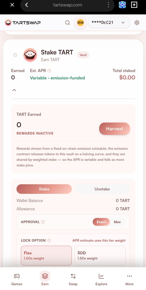 mprimakrn's tweet photo. @TartProtocol

I’m sharing this experience with everyone, including those who aren't yet familiar with $TART. I tried swapping tokens on the TART DEX yesterday, and the process was incredibly smooth and fast; I then tried staking and liquidity farming—everything ran smoothly, and the UI is excellent—easy to view and use. You can see the picture i shared on this post.

Dont forget to follow @TartProtocol and @notralbnb to get more infos about $TART Building.

#BNB $TART