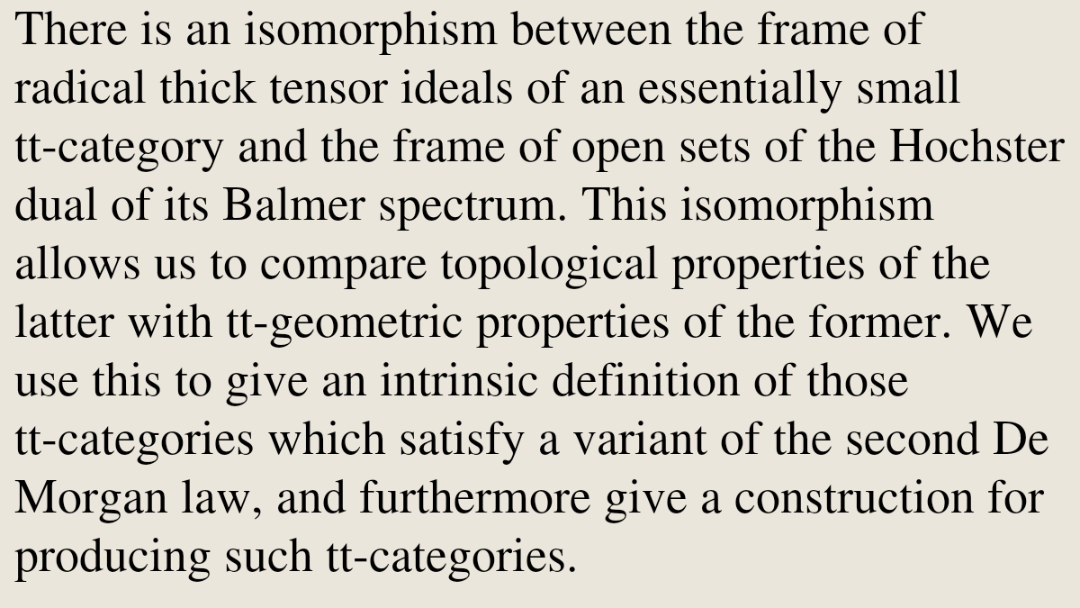 CategoryPapers's tweet photo. De Morgan's Laws in Tensor-Triangular Geometry

Mark Lyttle
https://t.co/mo6ztZ5eUj [𝚖𝚊𝚝𝚑.𝙲𝚃 𝚖𝚊𝚝𝚑.𝙰𝙲] https://t.co/E6aBJ6gJB5