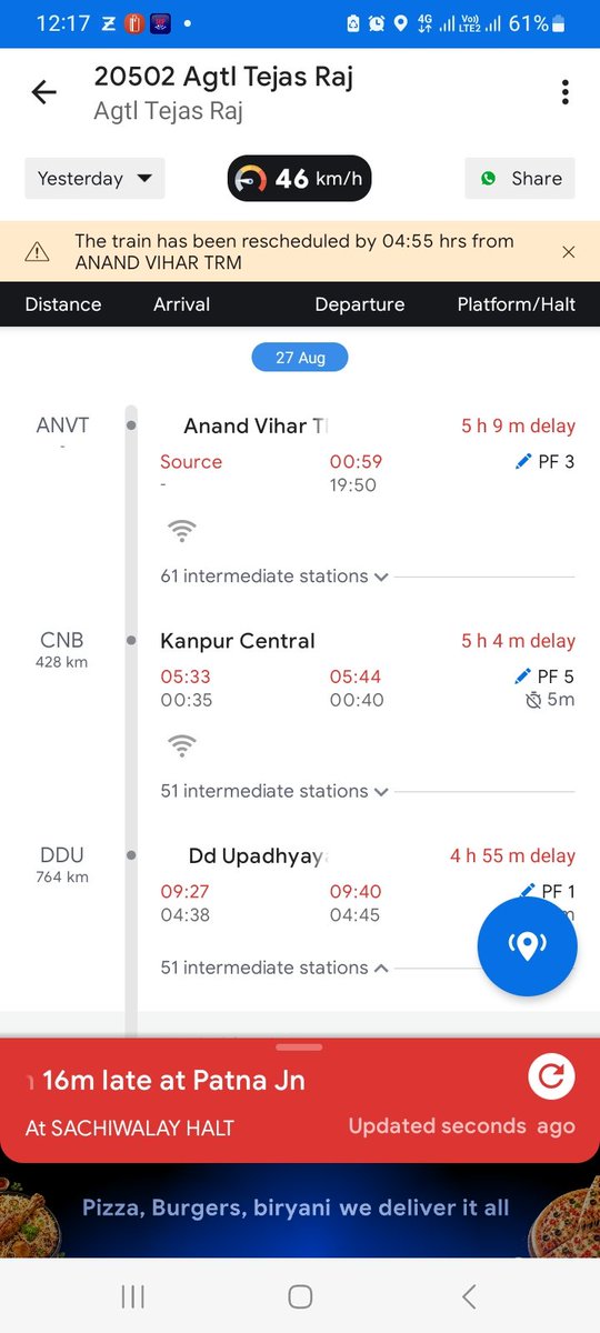 asknoorkhan's tweet photo. @RailwaySeva 

Agartala tejas is running late by 5 hours. This is ghe condition of premium train in india just think about other trains, who is accountable?? 

We pay dynamic premium price just to stay stuck in the long running late train. Kindly help
@narendramodi @pmo https://t.co/EoAAvYryG2