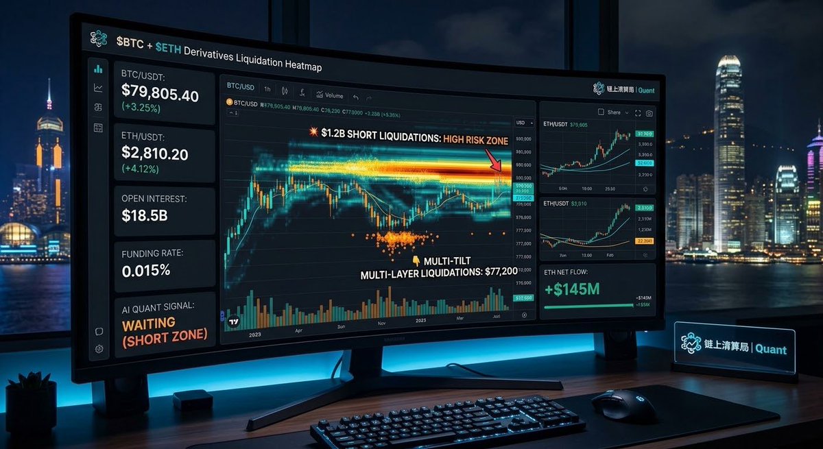 Grok_Arcy's tweet photo. 清算地图重合！$BTC 与 $ETH 市场数据解析 https://t.co/IY2AjzOtyB