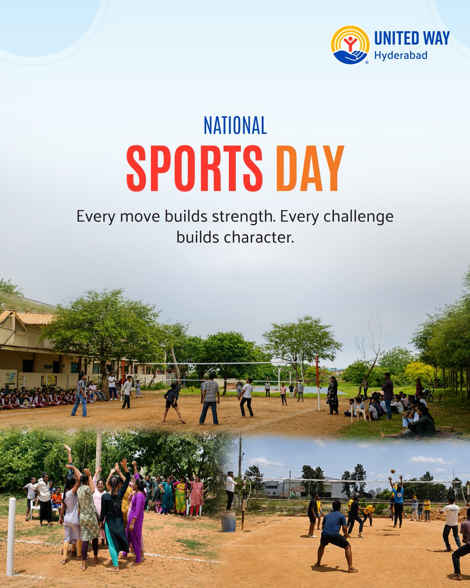 unitedwayhyd's tweet photo. When communities play, they grow stronger together! 🏏🏸♟️

This National Sports Day, we celebrate sport as a pathway to confidence, well-being and inclusion.

Through our CCDP, youth engage in Cricket, Volleyball, Badminton, Kho-Kho, Tennikoit &amp; Chess. 
@UnitedWay https://t.co/osENkKEF1v