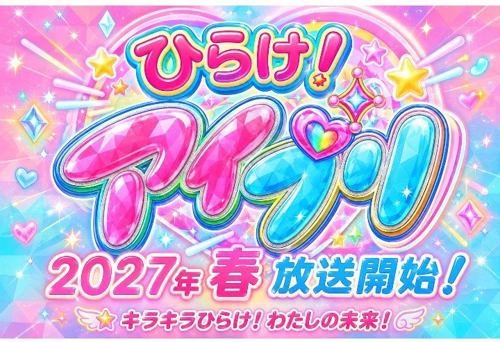 5lIGinK7cC49911's tweet photo. 画像は『ひみつのアイプリ』の続編または新シリーズとみられる『ひらけ！アイプリ』（2027年春放送開始）の告知ビジュアルです。じゃあ2027年夏まではアイプリシリーズ続くします✨️ #ひみつのアイプリ #おねがいアイプリ #アイプリ #プリティーシリーズ https://t.co/o9L4xM23Fx