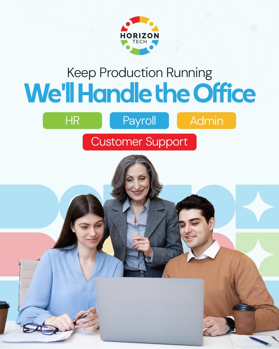 horizontechbpo's tweet photo. Keep production moving. 

Let Horizon Tech’s remote teams handle HR, payroll, support &amp; admin so you can focus on what matters: production.

📞 +92 (21) 34304040 | 🌐 https://t.co/DzmEKekORf

#HorizonTech #Manufacturing #RemoteStaffing #Outsourcing https://t.co/k6fL5VNYrY