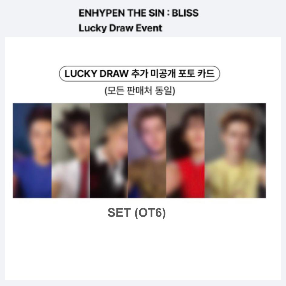 Ggabsua's tweet photo. ENHYPEN THE SIN : BLISS LUCKY DRAW EVENT 안내 엔하이픈 포카
WTS WTB 미공포 POB 프리오더베네핏 Preorder Benefit 럭드 LD 럭키드로우 Lucky Draw 

주문 Order ⬇️
https://t.co/MyowGuxNUQ

✅POB SET ONLY add gift (OT6) = 4.8

💳 korea bank ,wise / Card ,PayPal (Coming soon)
🚚korea address 2,500
🌏K-packet 6,000~ EMS 17,000~(Shipping costs may vary by weight)
⏰Please check the link above for the deadline

팬싸인회 Fansign 포카 Poca トレカ 한국 Korea 대리구매 Proxy 代行 공동구매 Group Order 共同購入 예약판매 Preorder 특전 Benefit 팝업스토어 Pop-up Store 앨범 정원 Jungwon 제이 Jay 제이크 Jake 성훈 Sunghoon 선우 Sunoo 니키 Ni-ki