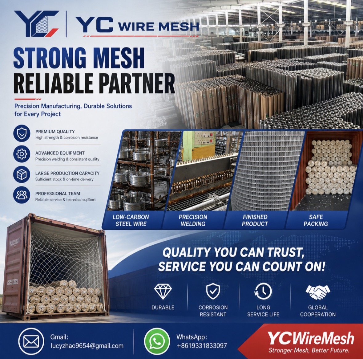 YCWireMeshFence's tweet photo. From steel wire to finished mesh. 🔩
A look at our galvanized welded wire mesh production line.
Quality manufacturing for construction, fencing, and industrial applications.
#WireMesh #FactoryDirect #MadeInChina https://t.co/tyKKD4dcHN