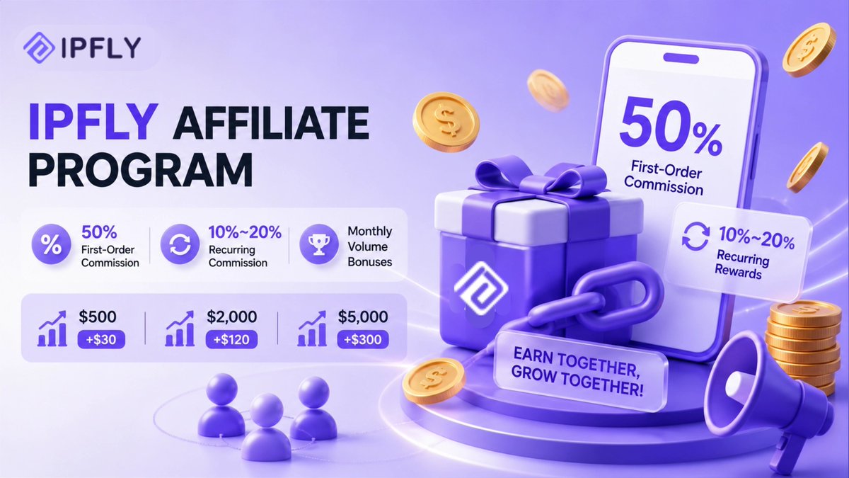 ipflyproxy's tweet photo. IPFLY Affiliate Program: 🎁Earn 50% on first orders, 10-20% recurring on renewals, plus monthly bonuses. Perfect for AI/Tech audiences. 
👉 Ready to Start Earning?
Join IPFLY Affiliate Program：https://t.co/QLSqFGPCcl https://t.co/2PVjYMKvKB