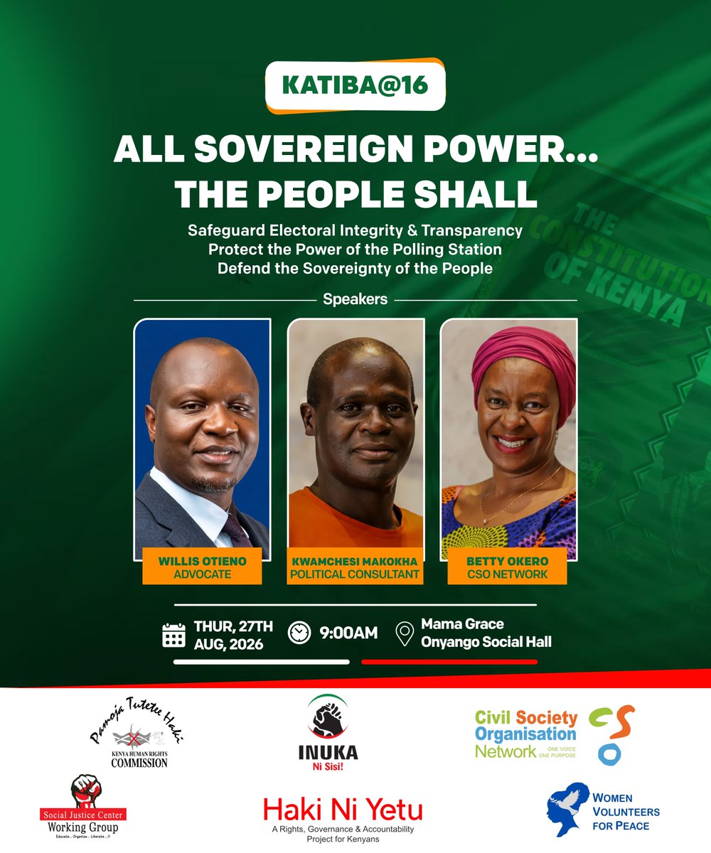 nisisikenya's tweet photo. KATIBA AT 16 | ALL SOVEREIGN POWER BELONGS TO THE PEOPLE 🇰🇪

16 years of a Constitution that affirmed a fundamental principle: all sovereign power belongs to the people of Kenya.

At Inuka Kenya, we believe this power is not merely a constitutional statement-it is a call to action.

It is reflected in how we participate, speak up, demand accountability, shape public policy and hold power to account.

As we mark #KatibaAt16, let’s remember: democracy does not end at the ballot box. Our constitutional power is exercised every day.

Know your power. Use your power. Defend your power.

Because ultimately, Ni Sisi. 

 #KatibaAt16 #AllSovereignPower #NiSisiKenya