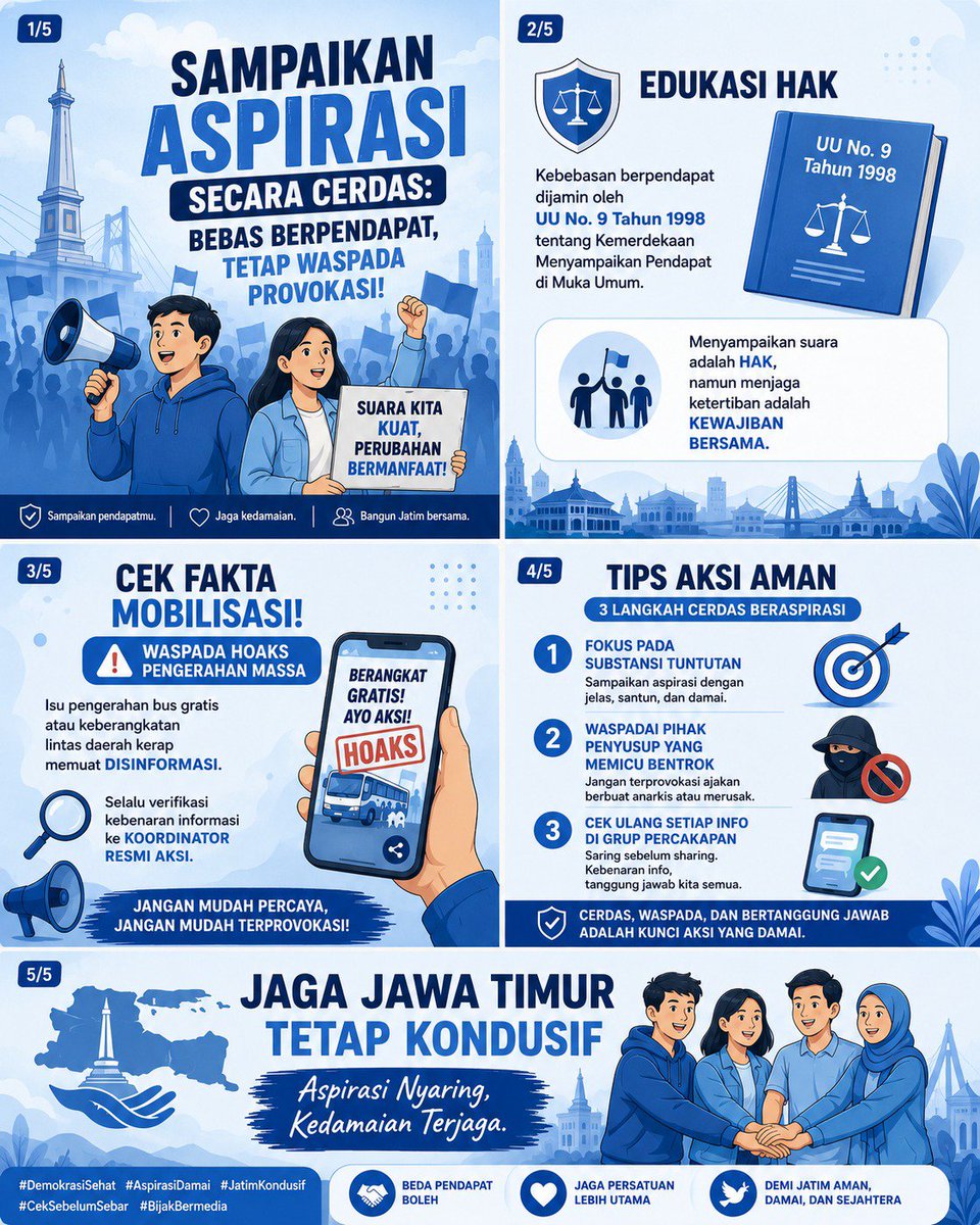 Kielbasa528's tweet photo. Perubahan yang baik berawal dari cara bersuara yang bijak. Suarakan aspirasimu dengan elegan, dengarkan pendapat orang lain dengan terbuka, dan kawal kebijakan dengan perspektif yang utuh. 
#BijakBersuara #CintaDamai #KawalBersama #SatuIndonesia https://t.co/ScWXYSD7YA