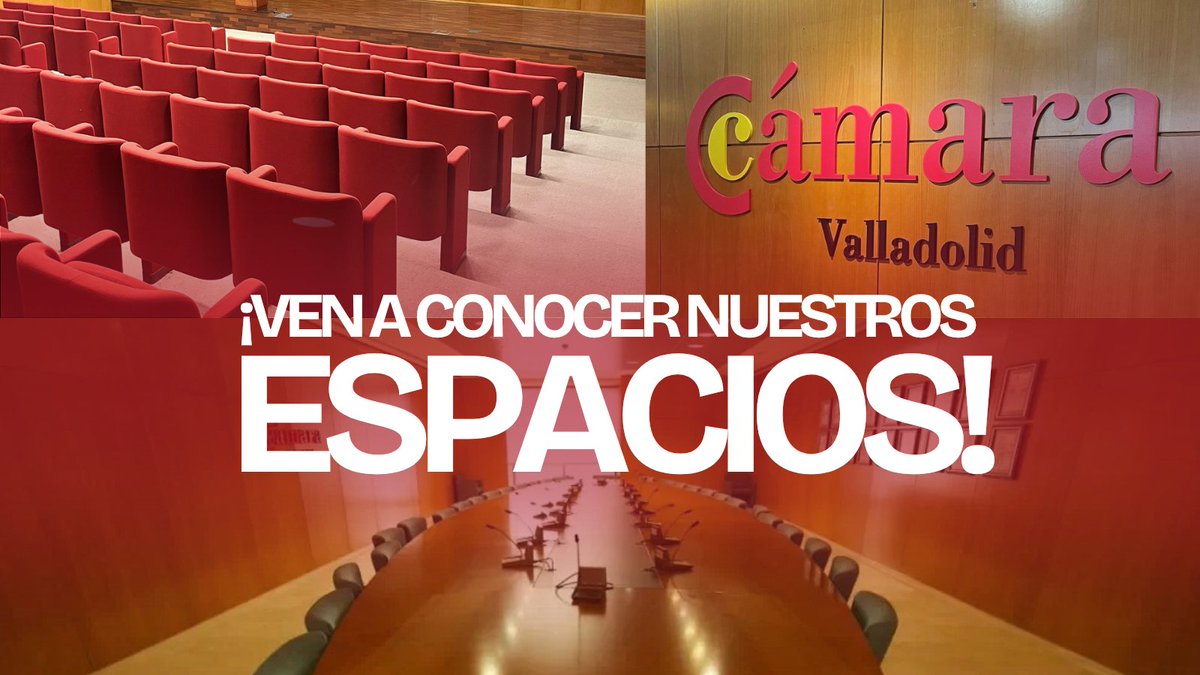 cam_valladolid's tweet photo. 🏢El lugar también cuenta
#Reuniones, #presentaciones, formaciones o encuentros profesionales: en Cámara Valladolid encontrarás espacios preparados para que tu próximo evento tenga el entorno que necesita.
📩 espacios@camaravalladolid.com | 📱 983 370 400 https://t.co/i3coKpPPoy