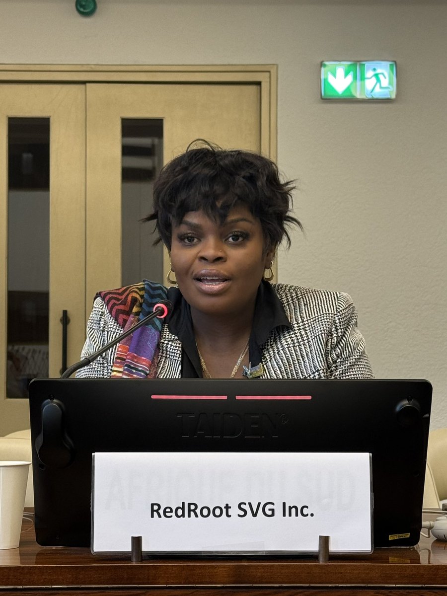UPRinfo's tweet photo. 🇻🇨 #PS53 RedRoot SVG Inc. raised awareness on sexual violence and discrimination. They recommended that #SVG amend the Criminal Code to establish a gender-neutral definition of rape and adopt anti-discrimination legislation prohibiting #SOGIESC discrimination. https://t.co/dnjj2vEmP8