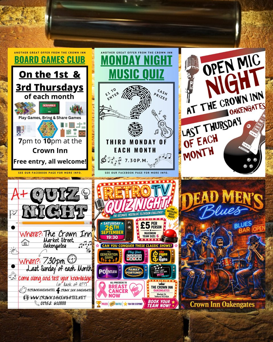 caskaleweek's tweet photo. Head to The Crown Inn during #CaskAleWeek 2026 🍻

Crown Inn has a fantastic line-up of cask ales ready to enjoy, alongside a brilliant week of live music, quizzes, games and entertainment!

📍 The Crown Inn, Market St, Telford TF2 6EA https://t.co/2bO7YQfuMP