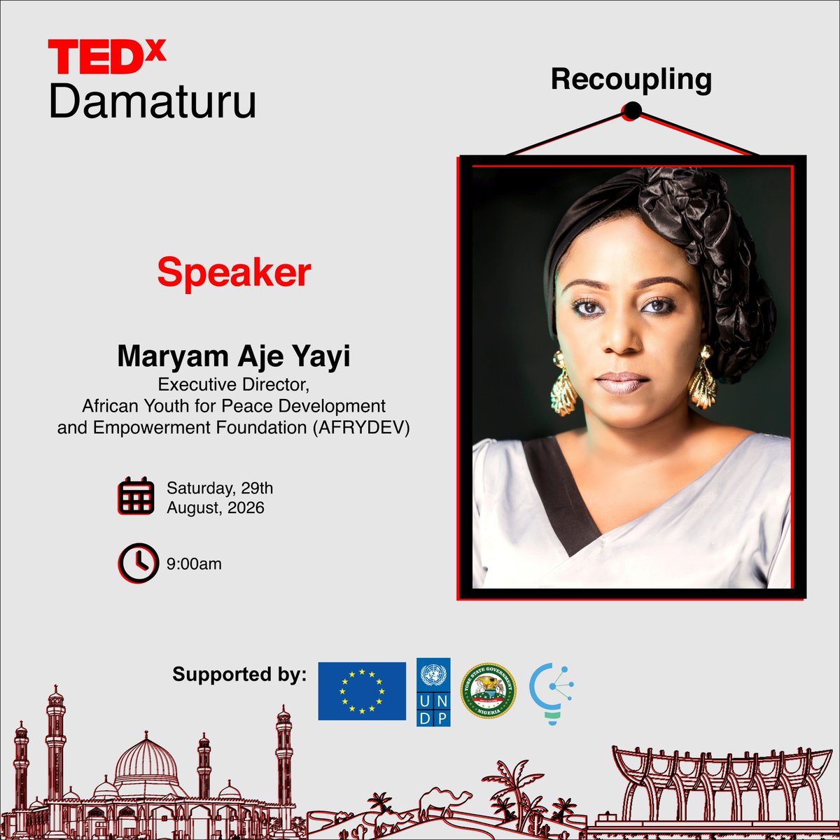 TEDxDamaturu's tweet photo. More than 30,000 young people and women equipped with skills.

Maryam Aje is a humanitarian, peacebuilder and gender advocate with 17+ years leading development work across Nigeria. https://t.co/SEe6toK1uY