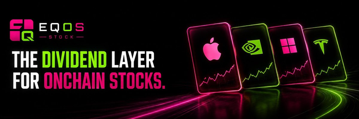 EqosStock's tweet photo. The next generation of stocks is moving onchain.

EQOS Stock is building the dividend layer for onchain equities — bringing stock ownership and dividend opportunities into one ecosystem.

THE DIVIDEND LAYER FOR ONCHAIN STOCKS. https://t.co/7UuX94nxIh