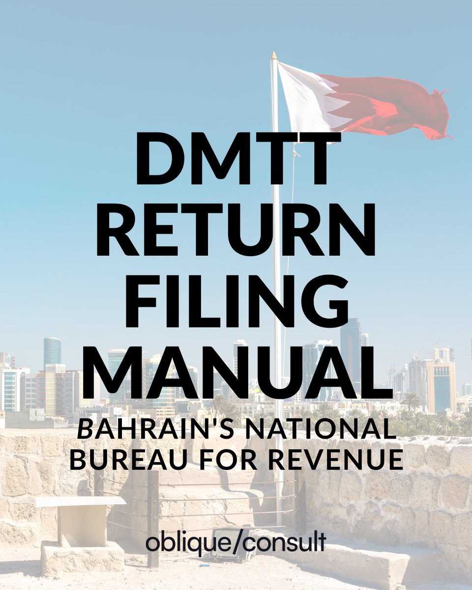 consultoblique's tweet photo. Bahrain's NBR has published its DMTT Return filing manual. Every in-scope group must file a Revenue Test Notification yearly, then a 3-part Tax Return if in scope. Deadline: 15 months from year-end. Central or local filing, your choice.

#DMTT #Bahrain #GCCTax https://t.co/sMIdoQnqya