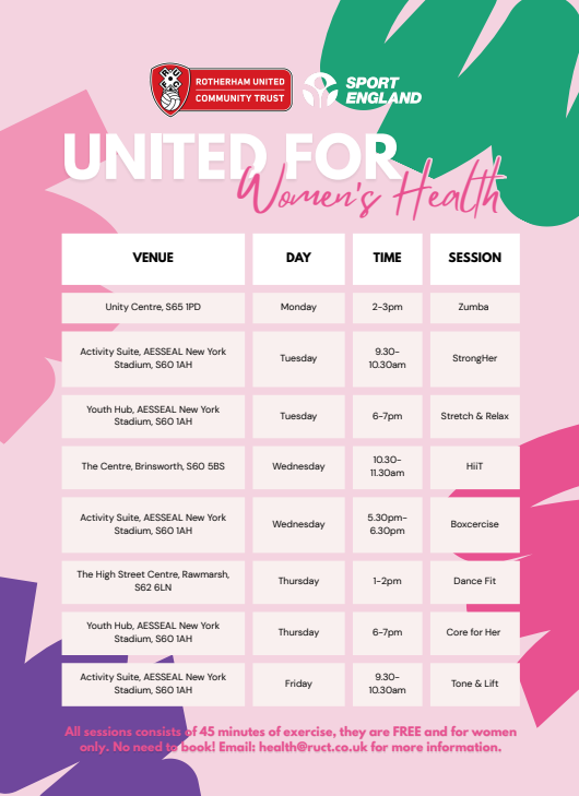 Stag_RosePPG's tweet photo. All about #WomensHealth

#FREE sessions for females only with @RUFC_CT No need to book!

#womenshealth #WomensWellbeing #rufc #RufcCTR @Sport_England https://t.co/Pv03gU83nT