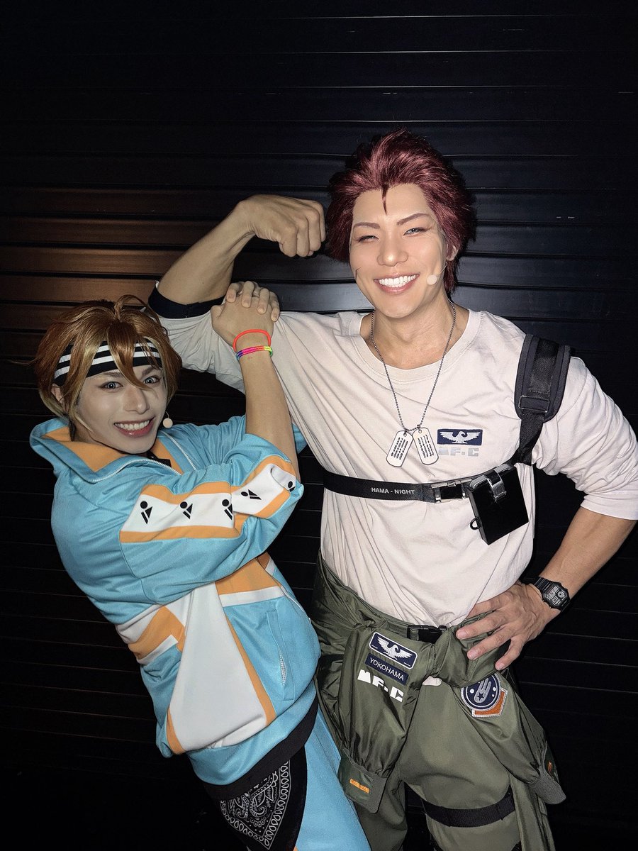 ryomaTDR's tweet photo. Omotenashi Stage『18TRIP』
-R1ze＆Ev3ns-
3公演目ありがとうございました！！！

ソワレはお見送り会だ！
劇場で待ってるぞー！
あく太と記念ショット💪
元気だなー！！
#おもステ https://t.co/SFH8oGM7Hx