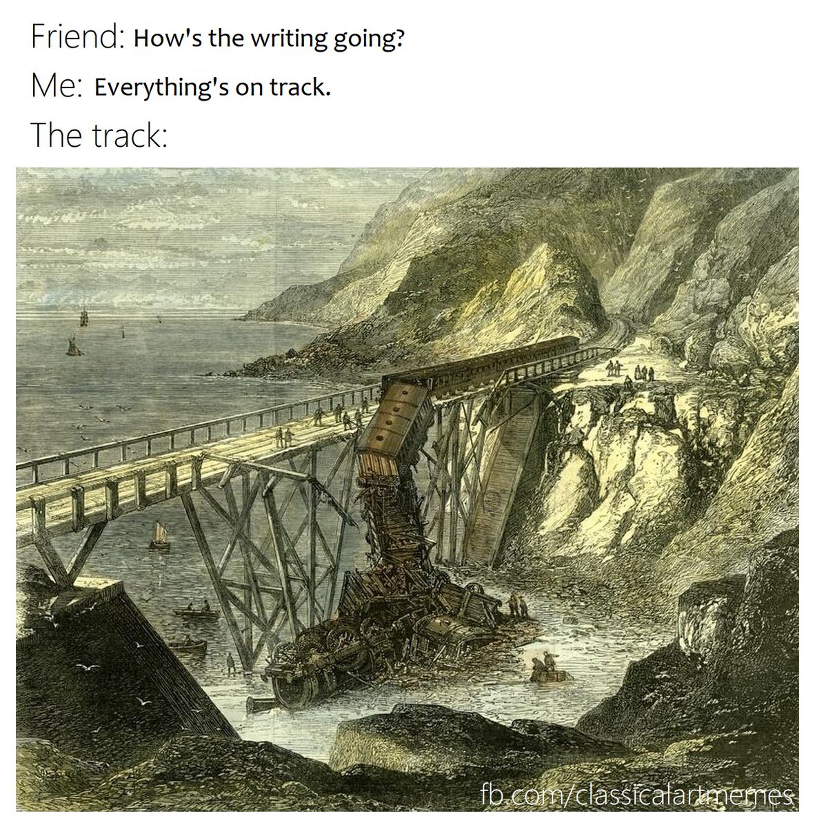 Writers_Write's tweet photo. The Writing Track #writingmemes #writinghumor #writerslife https://t.co/9DS8ewL6mj