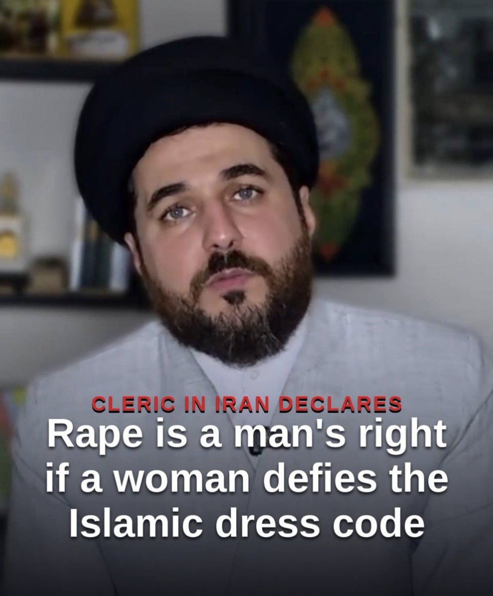 AlinejadMasih's tweet photo. A cleric in Iran just announced that if a woman gets to choose her own clothes, then a man gets the right to rape her.

Do not scroll past that. Read it twice.

That is not a slip of the tongue. That is not a fringe opinion from the back of a mosque. That is Kazem Rohbakhsh an official worldview of the Islamic Republic of Iran, finally spoken without the mask.

For 45 years this regime has told women they are the problem. Cover yourself, or you "tempt" men. Dress modestly, or you "deserve" what comes next. And now the punchline, straight from the cleric's mouth: If you dare to be free, then we are free to sexually assault you.

Let me be clear about something.
That is the whole ideology of the Islamic Republic of Iran in one sentence. A regime so terrified of women that it believes your only choice is a headscarf or a predator.

So here is my answer to the mullah, in simple words:

Women don’t need to cover themselves to control men’s behavior. Men need to control themselves.

A woman's body is not a bargaining chip. Our freedom is not a crime. And your "right to rape" is not a right. It is a confession. A confession that your ideology is too weak to win a single woman's heart, so you must crush her body instead.