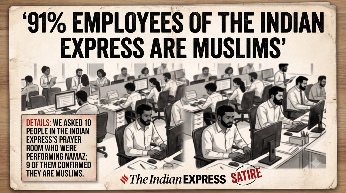 VijayGajeraO's tweet photo. 91% of the employees of the Indian Express are Muslims! https://t.co/BymOm32Vmk