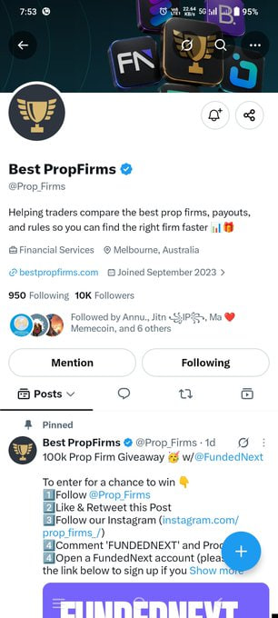 EDFff7k's tweet photo. @Prop_Firms @FundedNext FUNDEDNEXT https://t.co/C3okTlhA1C